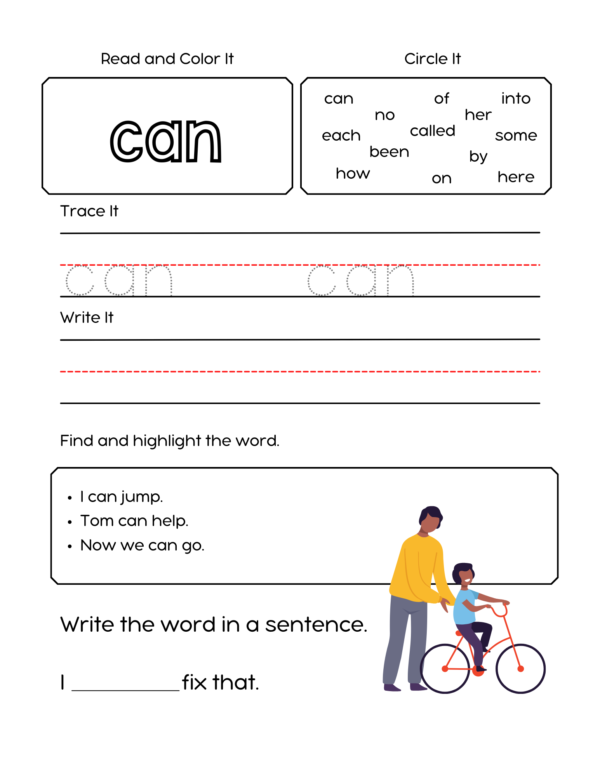 Sight Words Activity Workbook - 100 High Frequency Words - First 100 Fry Sight Words included